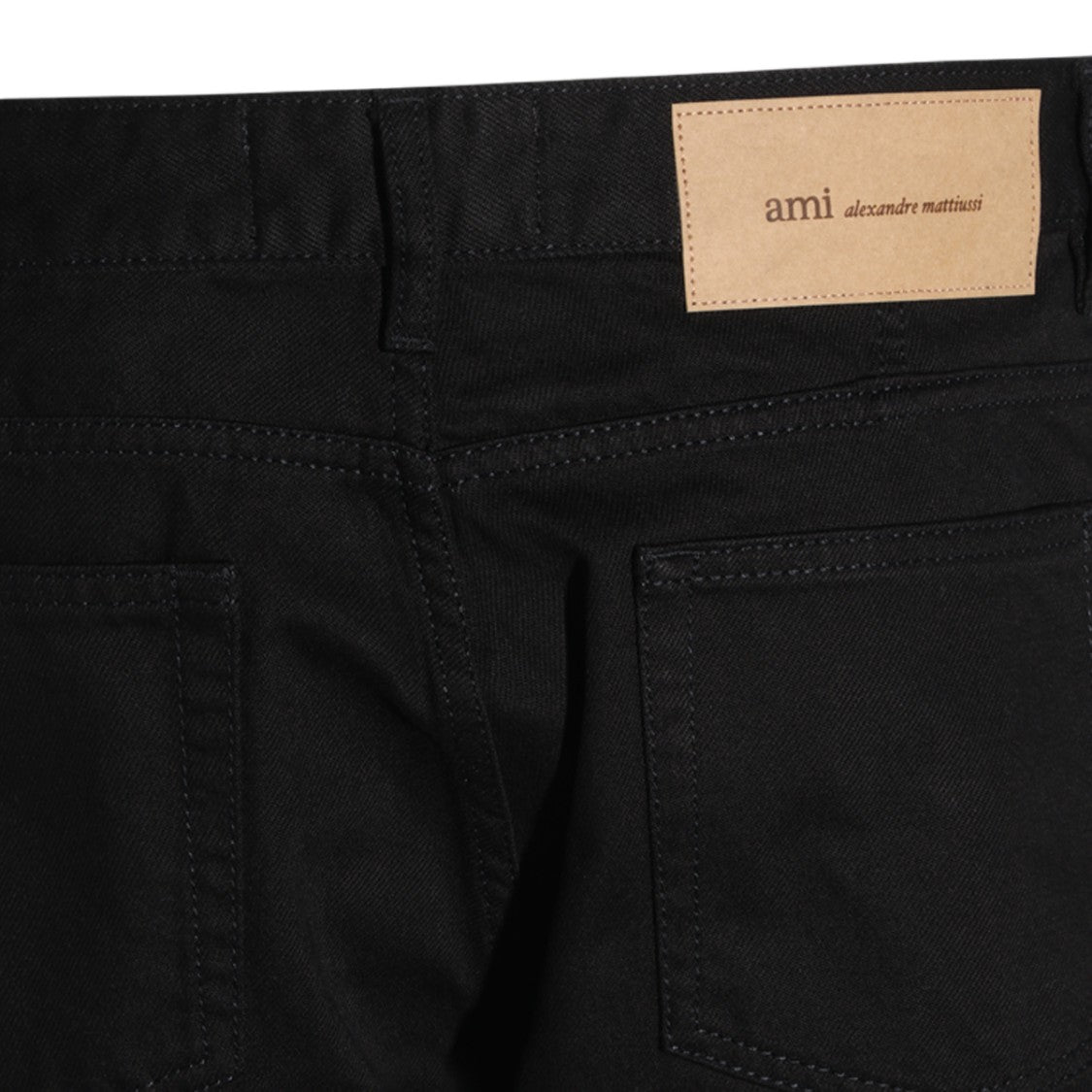 Ami Paris Straight-Leg Branding Patch Five-Pocket Jeans