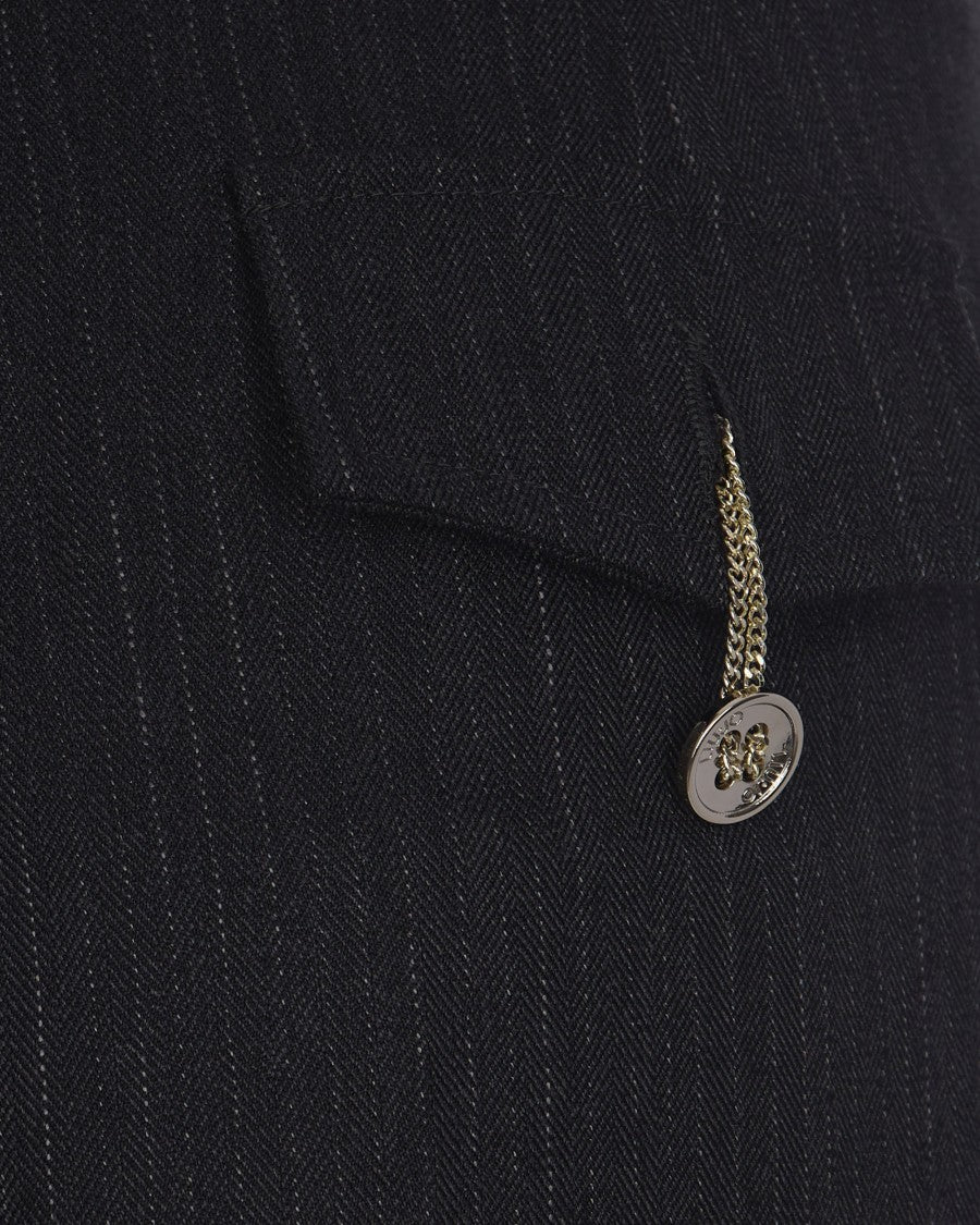 Liu Jo Dark Grey Pinstripe Cigarette Trousers