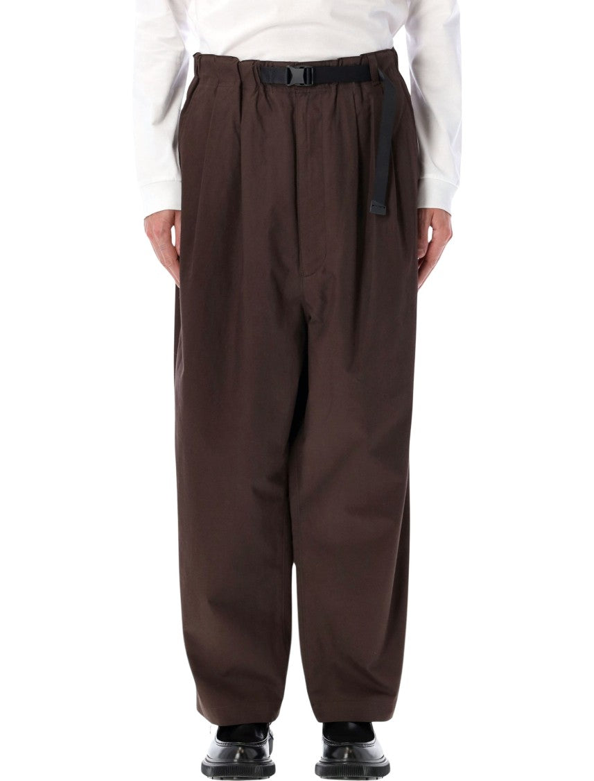 Comme Des Garçons Belted Wide-Leg Cotton Pants