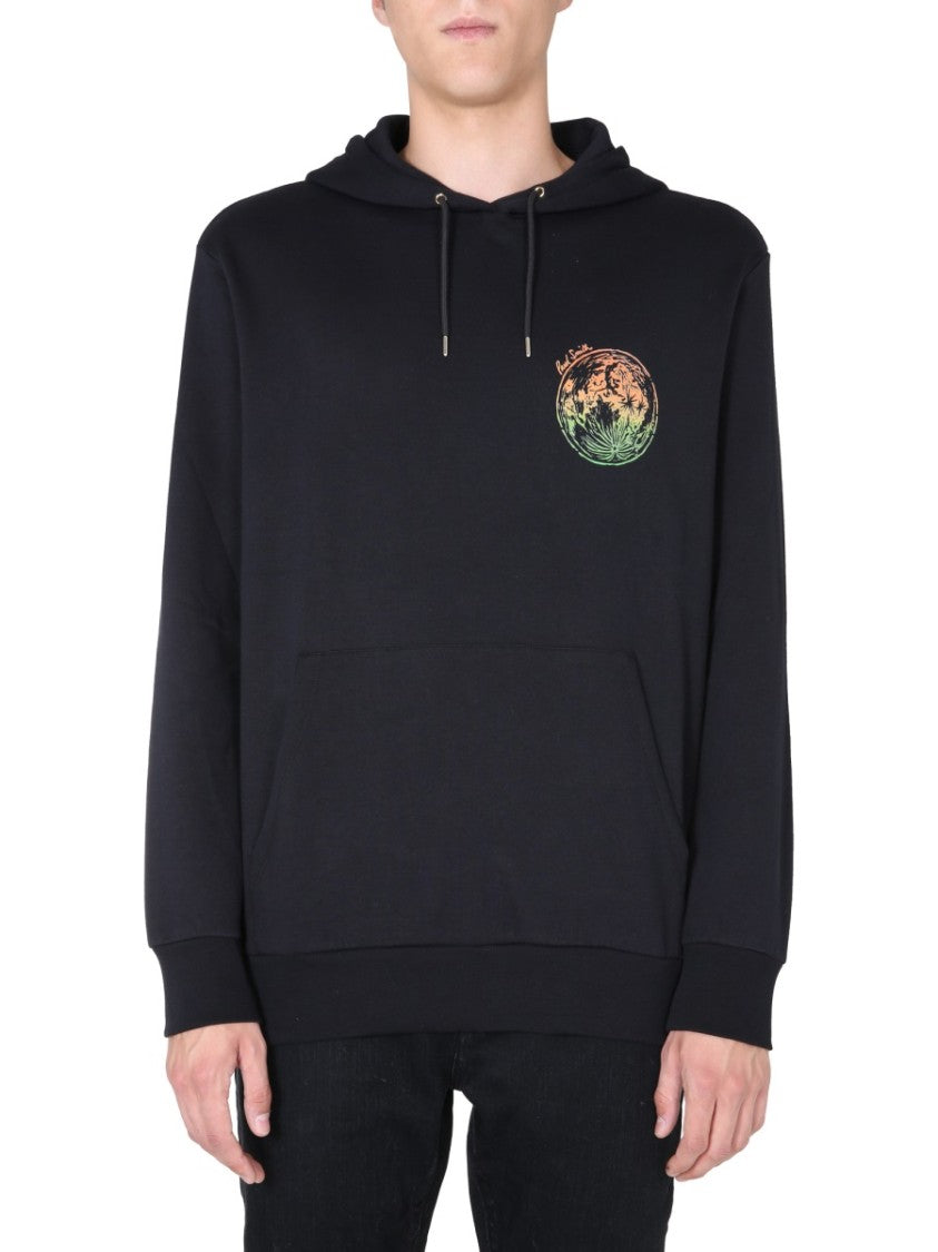 Paul Smith Graphic Print Hoodie With Drawstring Hood