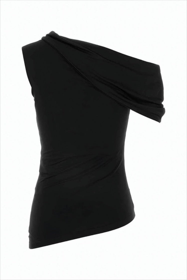 Alexander Mcqueen Sleeveless Top With Draped Sleeve