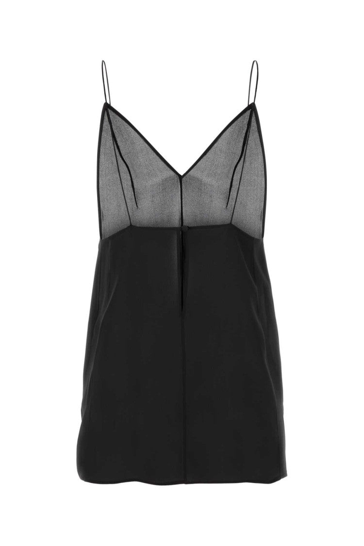 Khaite Black Silk Talsie Top