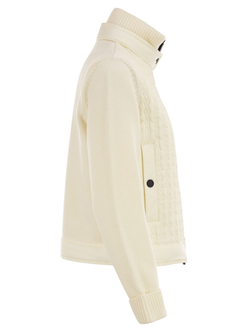 Moncler Grenoble Wool Padded Cardigan With Zip