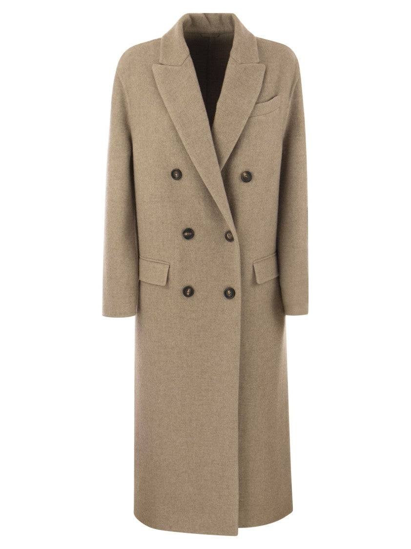 Brunello Cucinelli Double-Breasted Coat In Cashmere Cloth