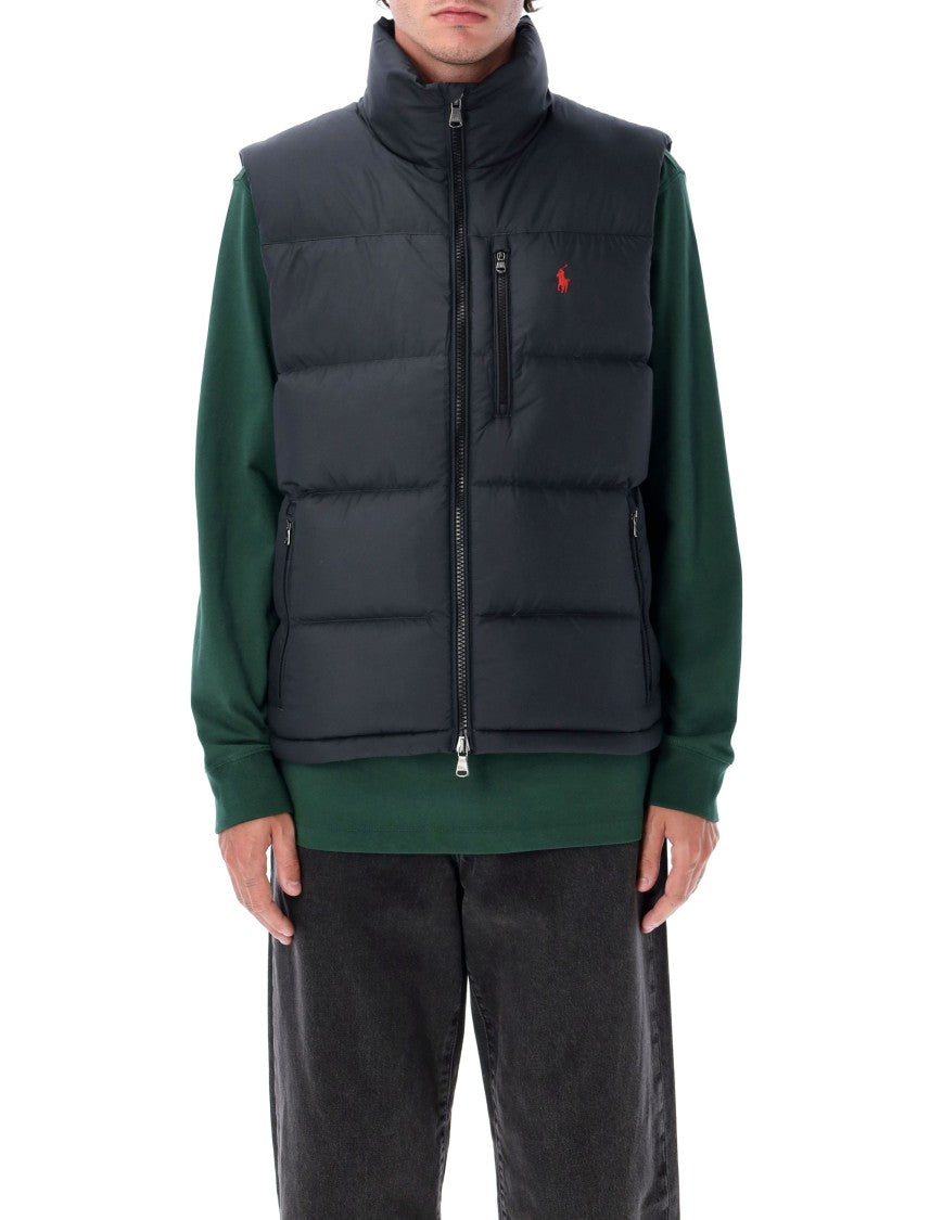 Polo Ralph Lauren Quilted Black Puffer Vest With Stand-Up Collar