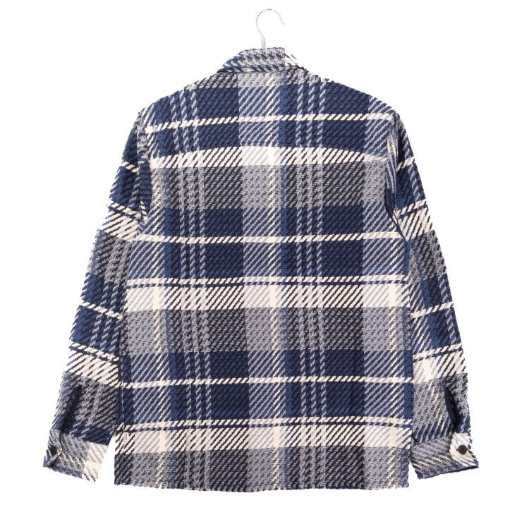 Wax London Navy And Ecru Check Multi-Functional Layering Top