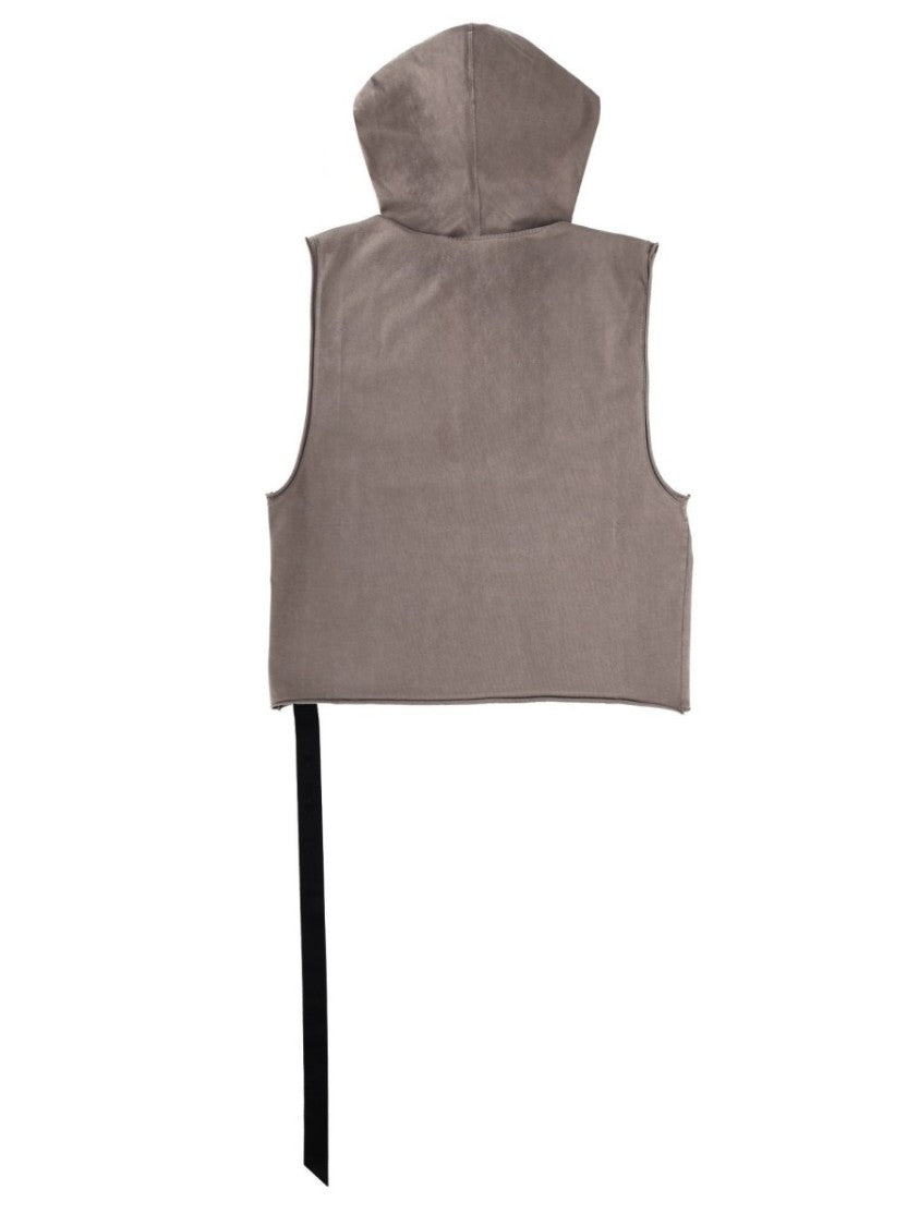 Drkshdw By Rick Owens Sleeveless Tunic Long Strap Hoodie Top