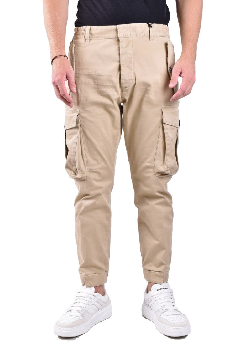 Dsquared2 Desert Tan Cargo Trousers Utility Pockets