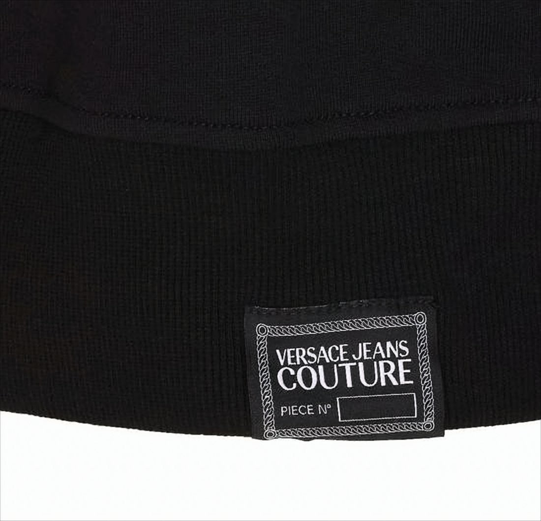 Versace Baroque Patterned Black Hoodie With Gold Accents