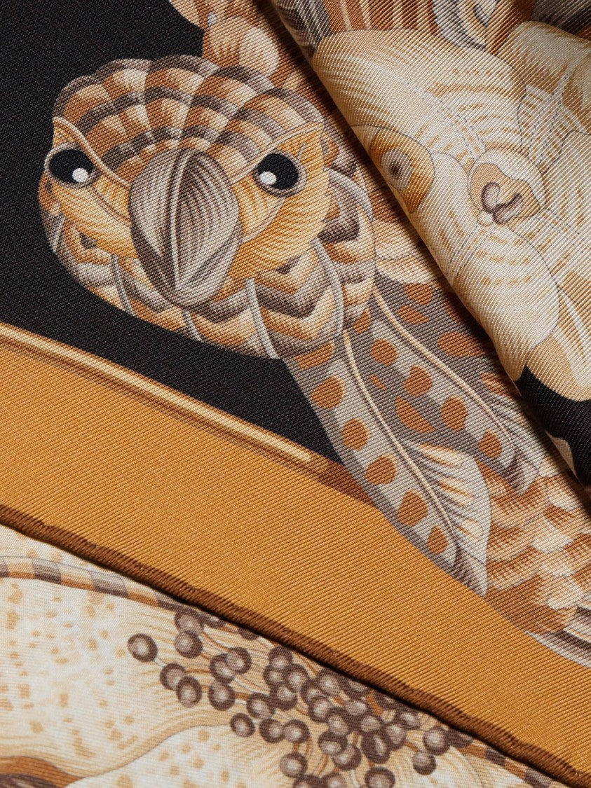 Ferragamo Fo Amazzonia Parrot Floral Silk Scarf