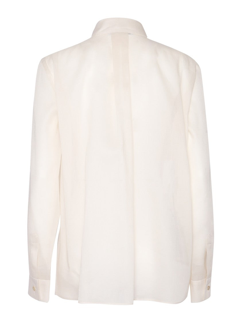 Alberta Ferretti Beige Cotton Shirt With Classic Collar