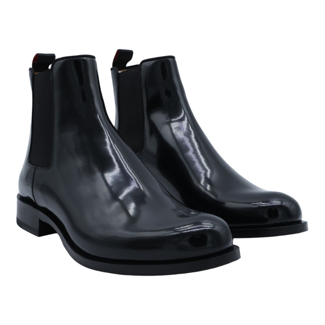 Christian Louboutin Glossy Black Slip-On Boots