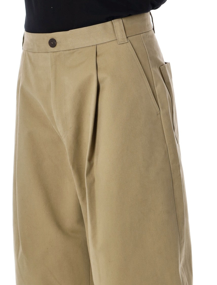 Studio Nicholson Pleated Wide-Leg Cropped Pants