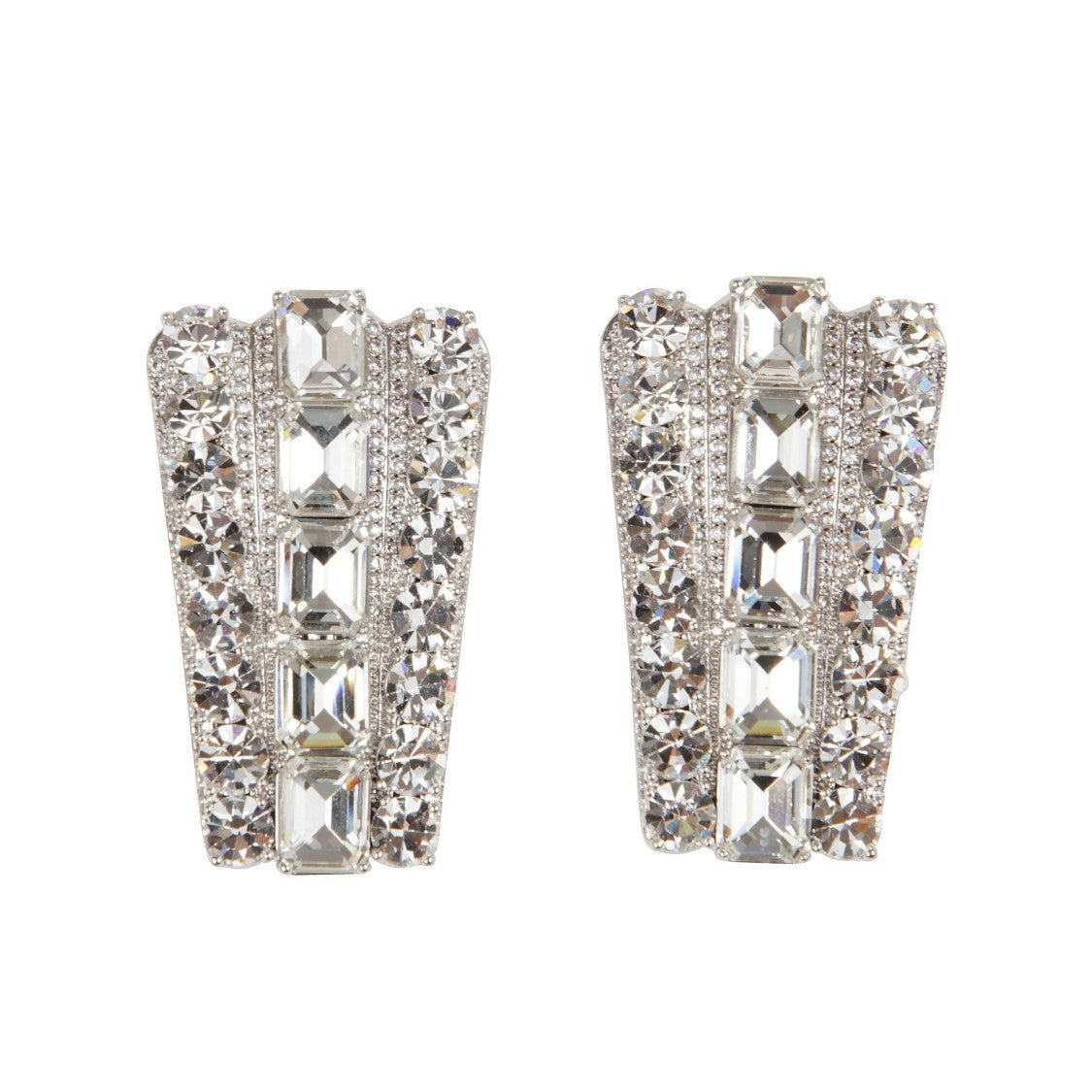 Self-Portrait Multi-Crystal Earrings With Intricate Design