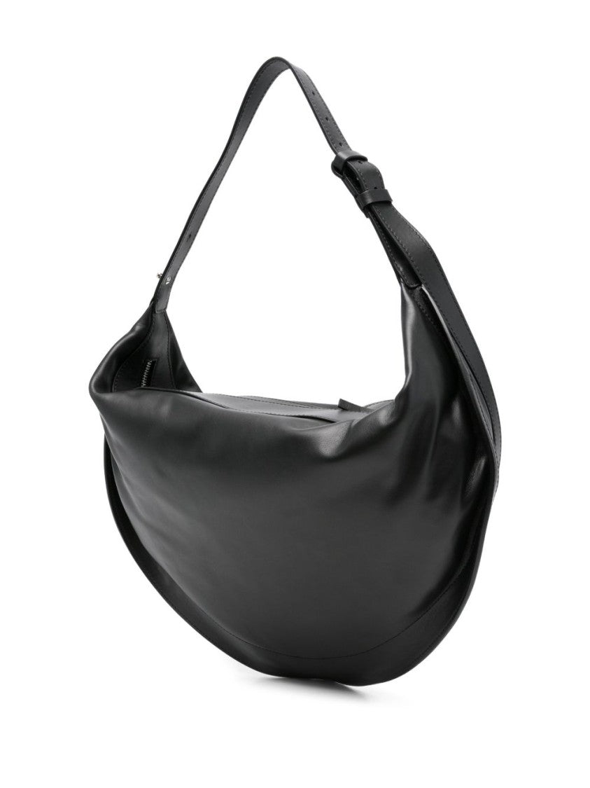 Federico Cina Crescent-Shaped Shoulder Bag In Smooth Calfskin Leather