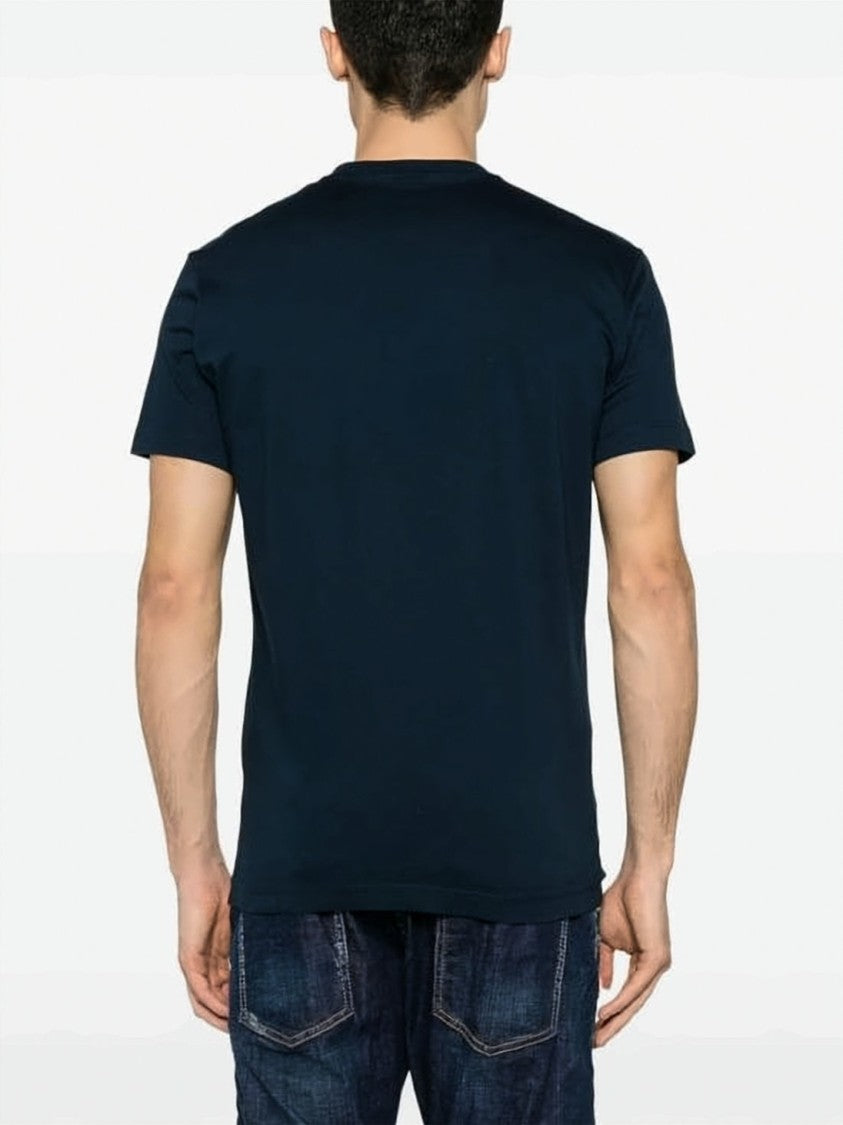 Dsquared2 Simple Blue Crew Neck T-Shirt With Centered Logo