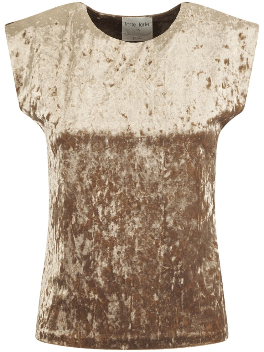 Forte Forte Iridescent Stretch Velvet Sleeveless Top