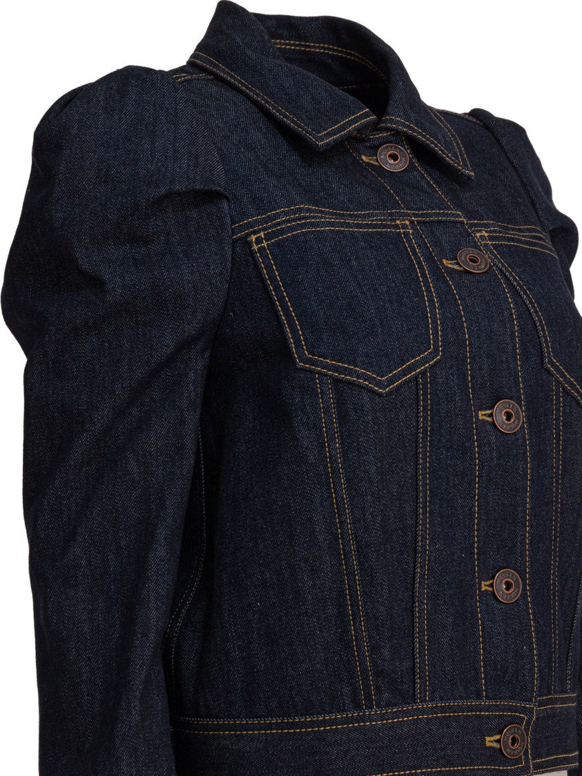 Alexander Mcqueen Denim Jacket With Pointed Shoulders