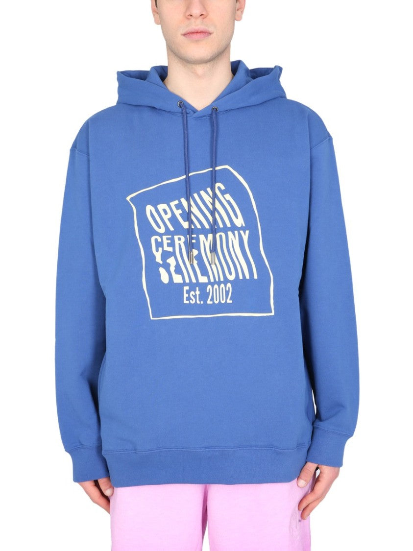 Opening Ceremony Relaxed-Fit Hoodie With Box-Style Logo Print