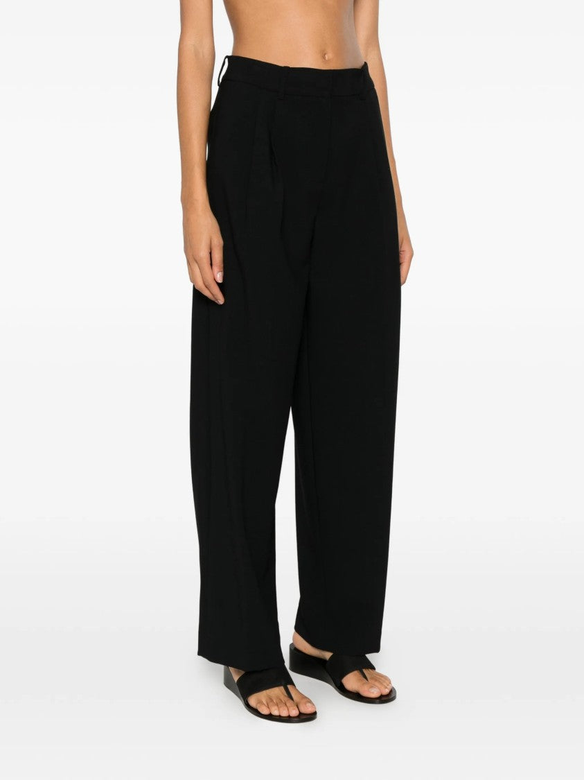 Calvin Klein Black Wide-Leg Pleated Pants
