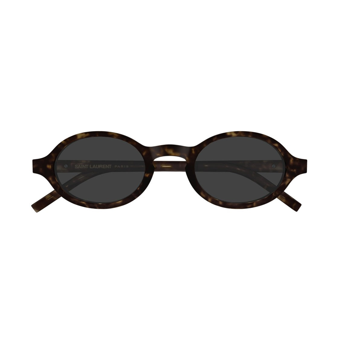 Saint Laurent Rounded Tortoiseshell Sunglasses With Subtle Silver Logo