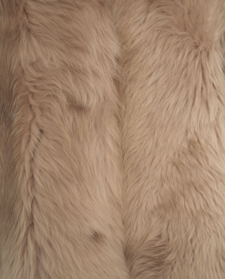 Desa 1972 Lamb Fur Coat With Wide Shawl Collar And Hidden Button Closure