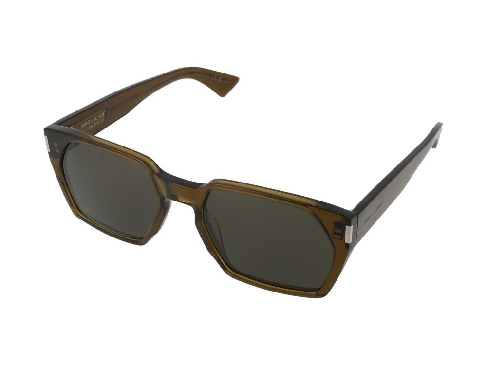 Saint Laurent Oversized Translucent Brown Square Frame Sunglasses