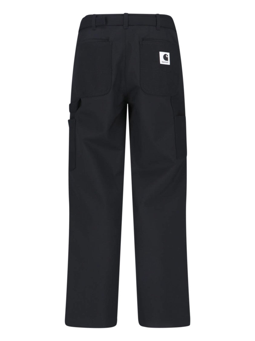 Sacai Double Knee Pants Sacai X Carhartt Wip With Belted Mid-Rise
