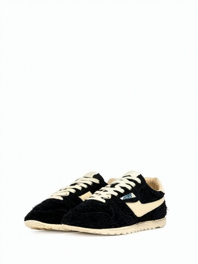 Autry Textured Black Suede Sneakers