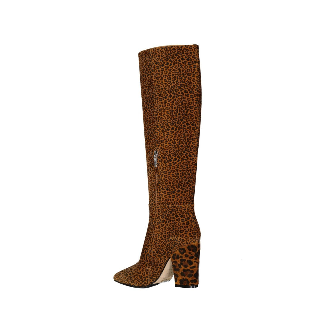 Sergio Rossi Leopard-Print Leather Boots With Pointed Toe And Chic Block Heel