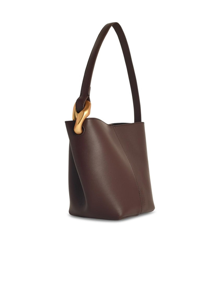J. W. Anderson 'Corner' Small Brown Leather Bucket Bag