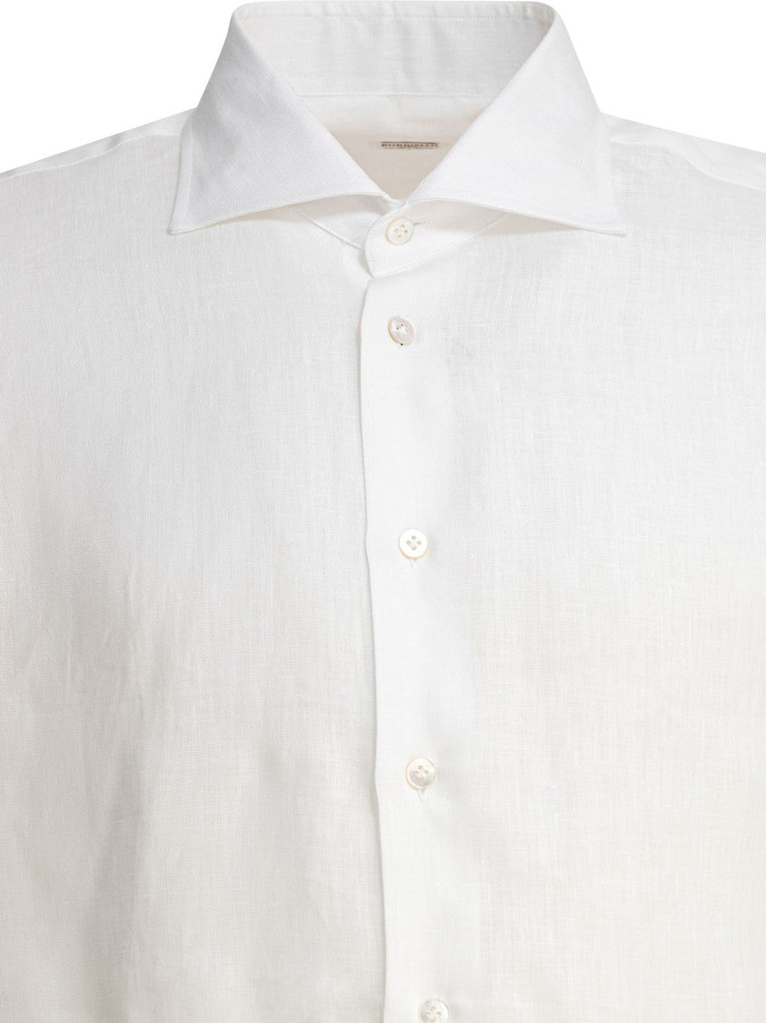 Borriello White Linen Long-Sleeve Shirt