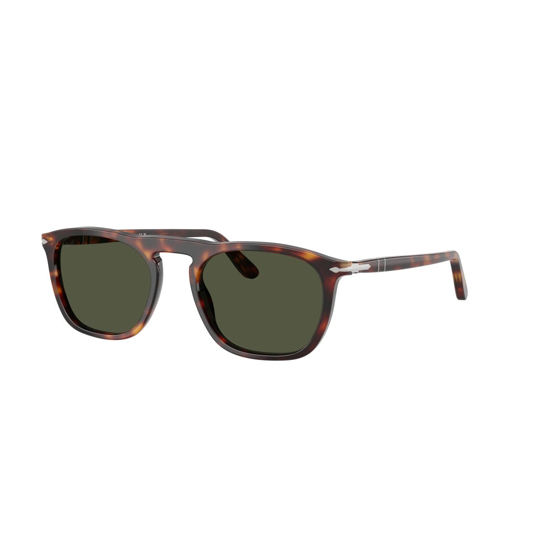 Persol 0Po3391s Square Frame Tortoiseshell Acetate Sunglasses With Green Lenses