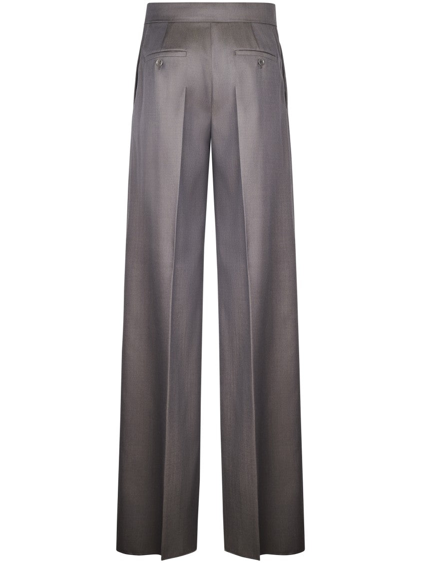 Max Mara Wide-Leg Trousers With High Waist And Pressed Creases