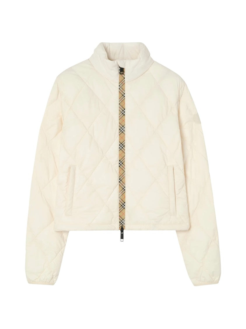 Burberry Classic Check Accent Cropped Down Jacket