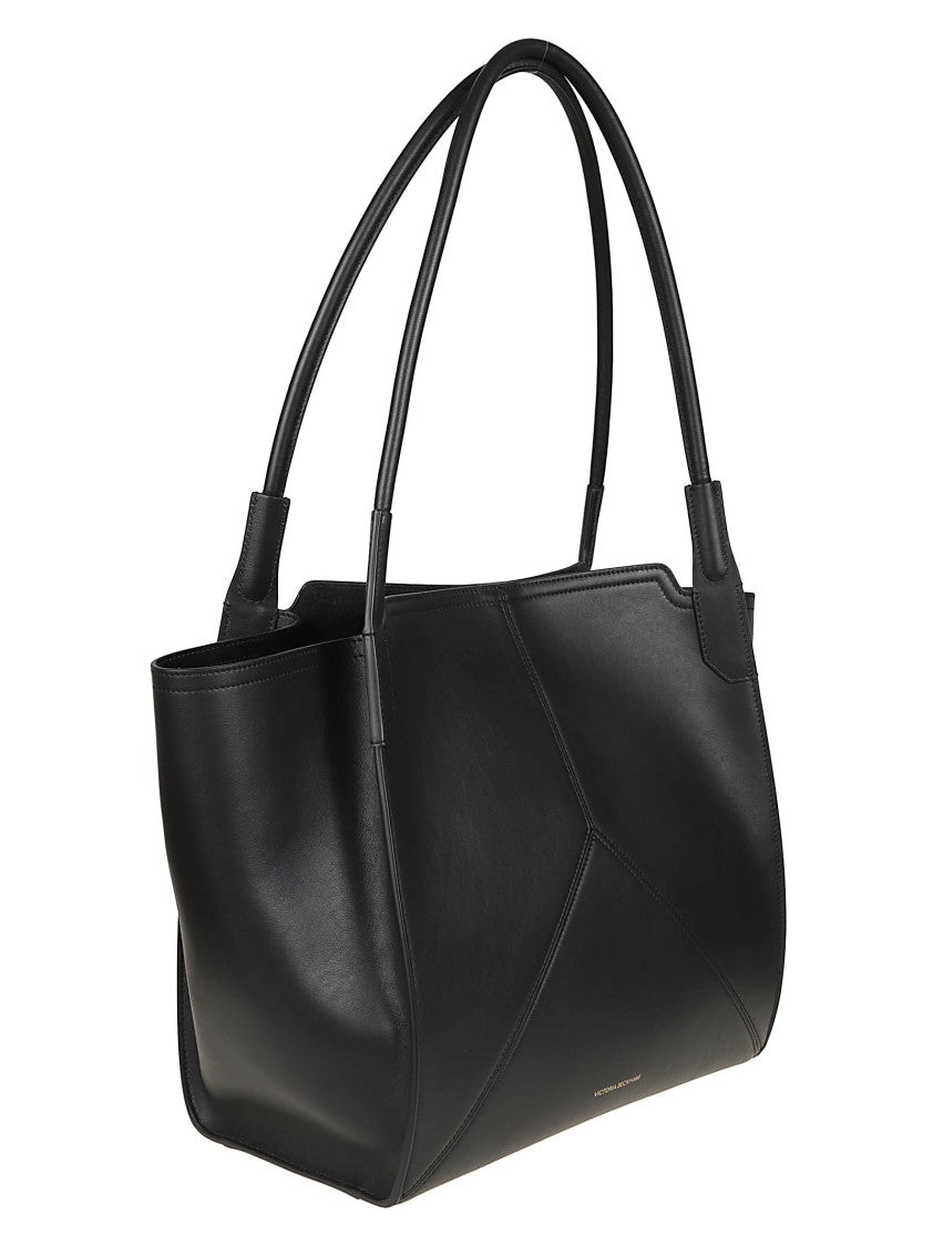 Victoria Beckham Black Small Victoria Calf Leather Tote Bag