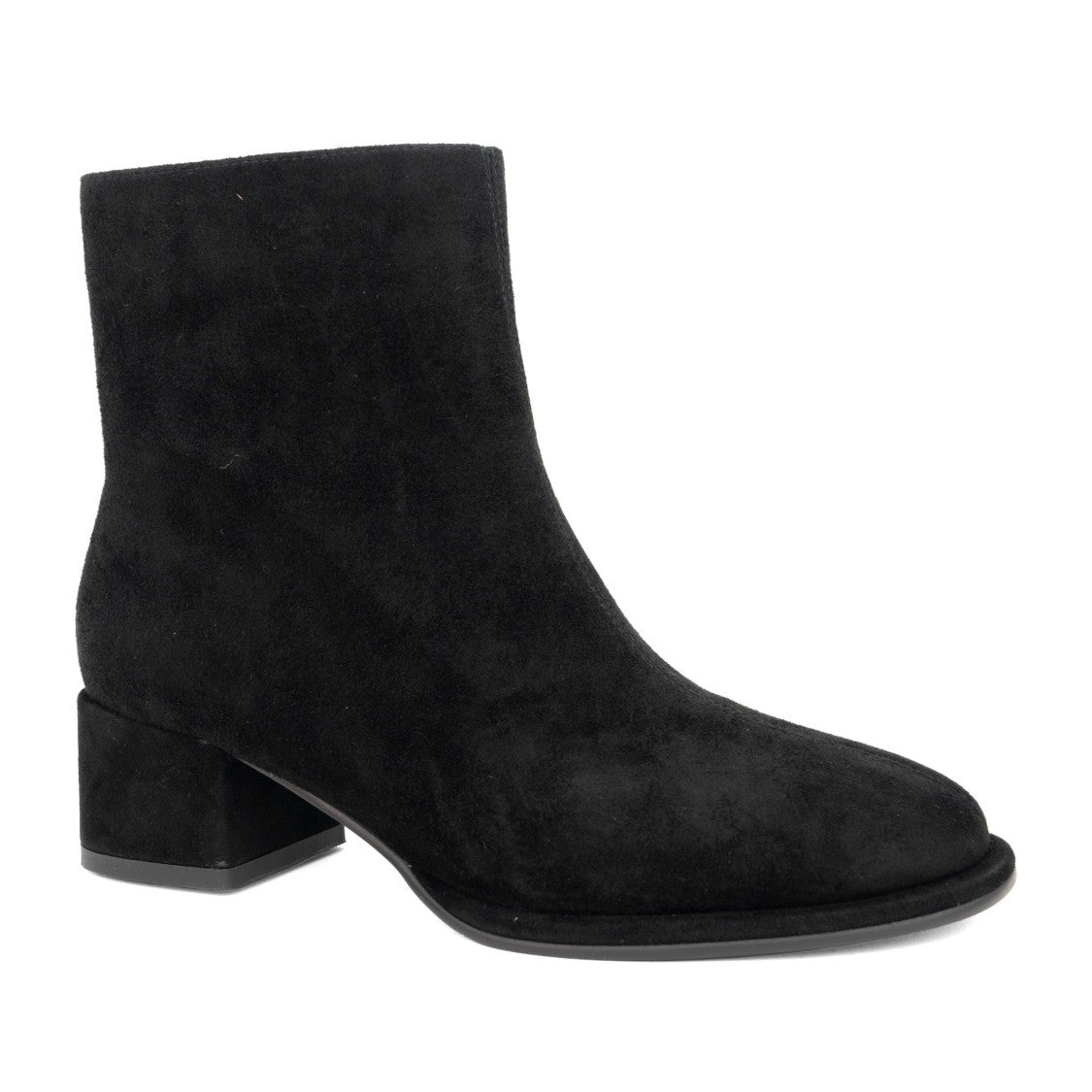 Linda Baumann Black Leather Low Block Heel Boots