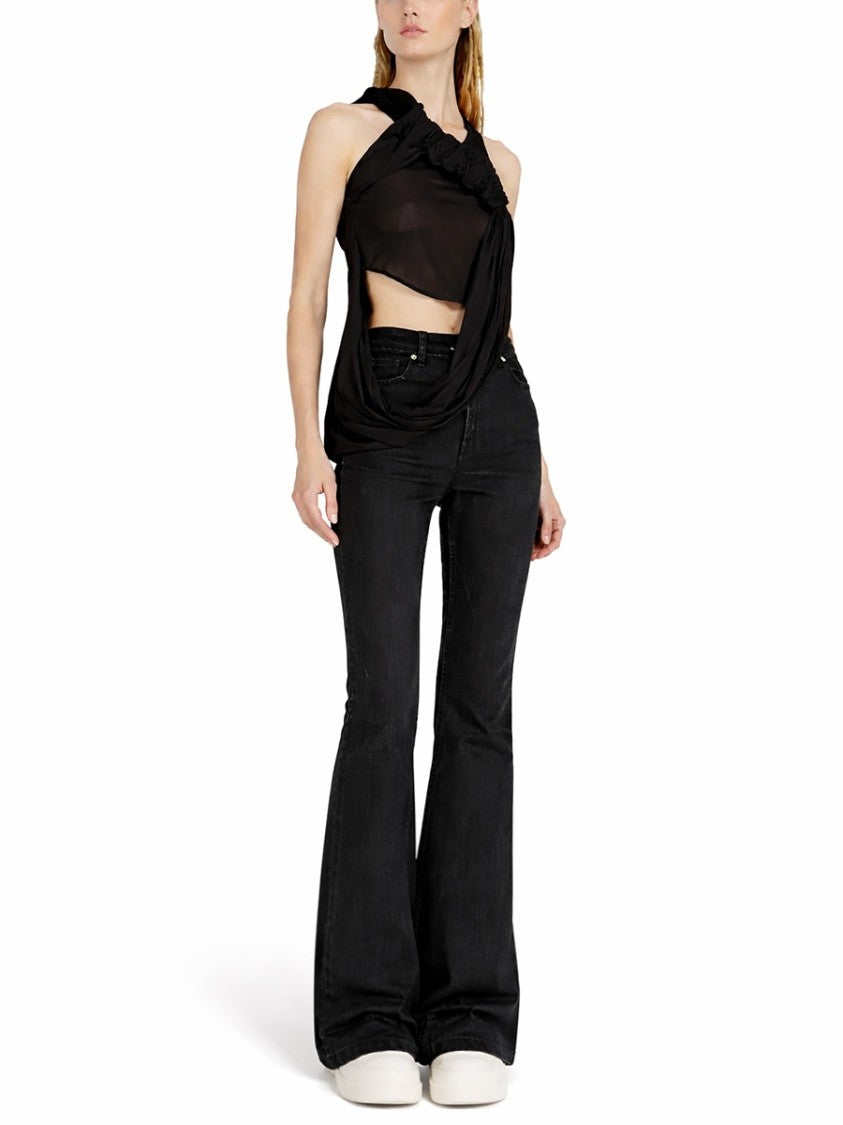 Drkshdw By Rick Owens Bolan High-Waist Dramatic Flare Denim Jeans