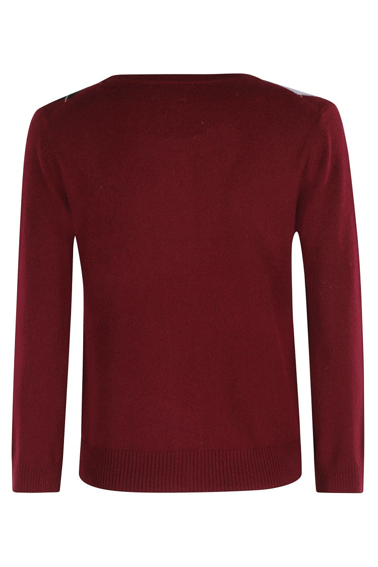 Ganni Burgundy Color Wool Blend Cardigan