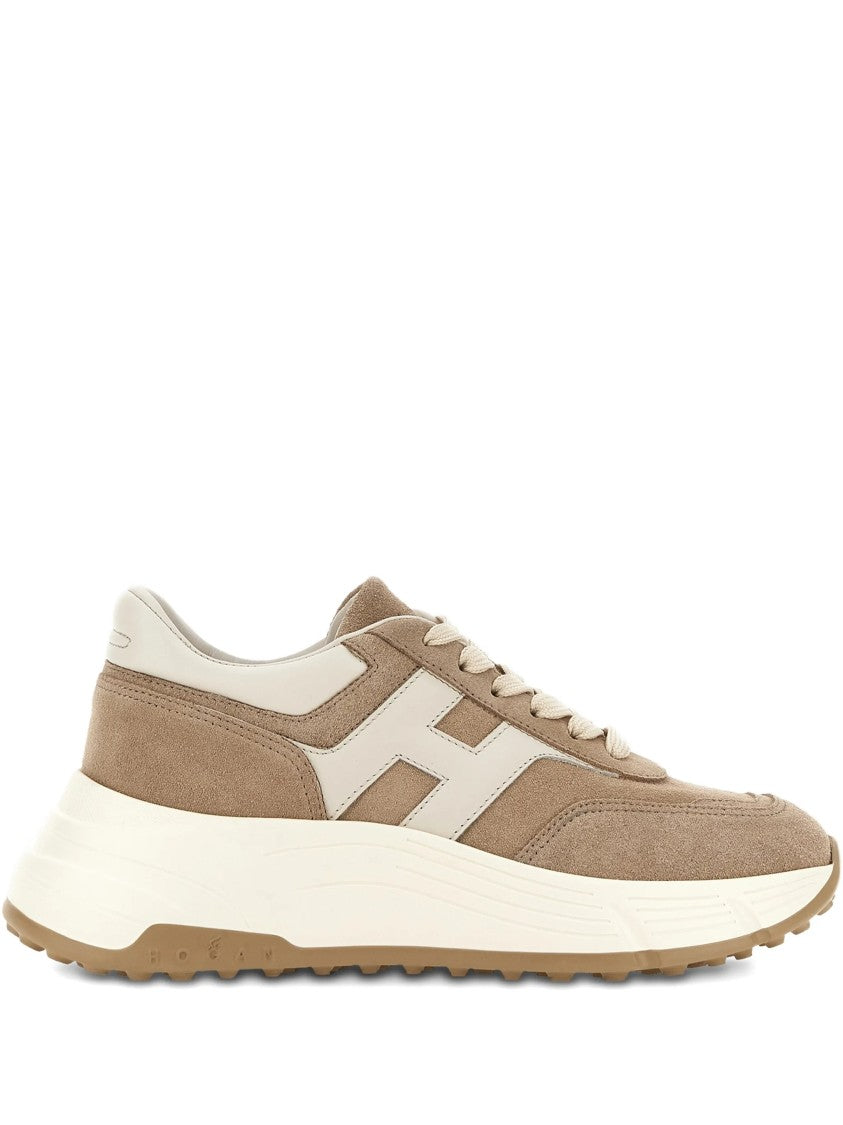 Hogan Beige Chunky Suede Cream Leather Sneakers