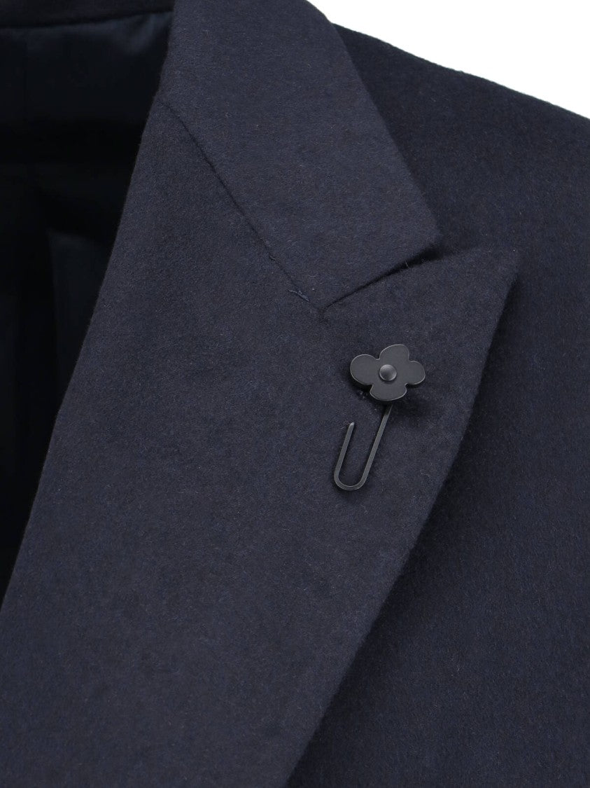 Lardini Double-Breasted Coat – Navy