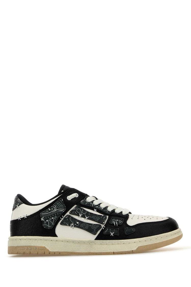 Amiri Tow-Tone Leather Bandana Skel Sneakers