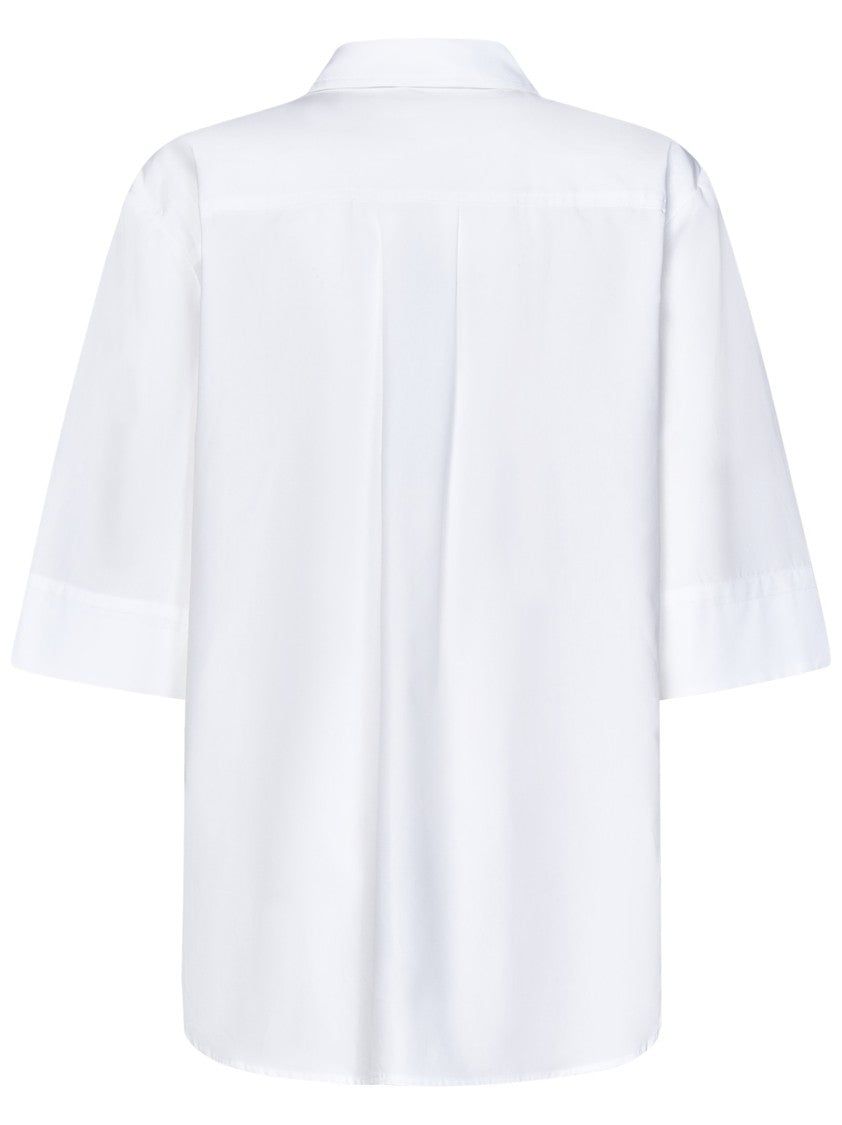 Parosh Floral-Embroidered White Cotton Poplin Shirt