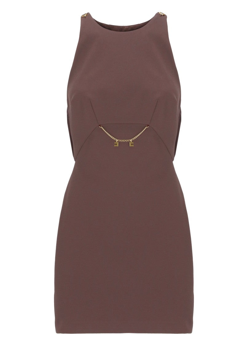 Elisabetta Franchi Bordeaux Crepe Mini Dress