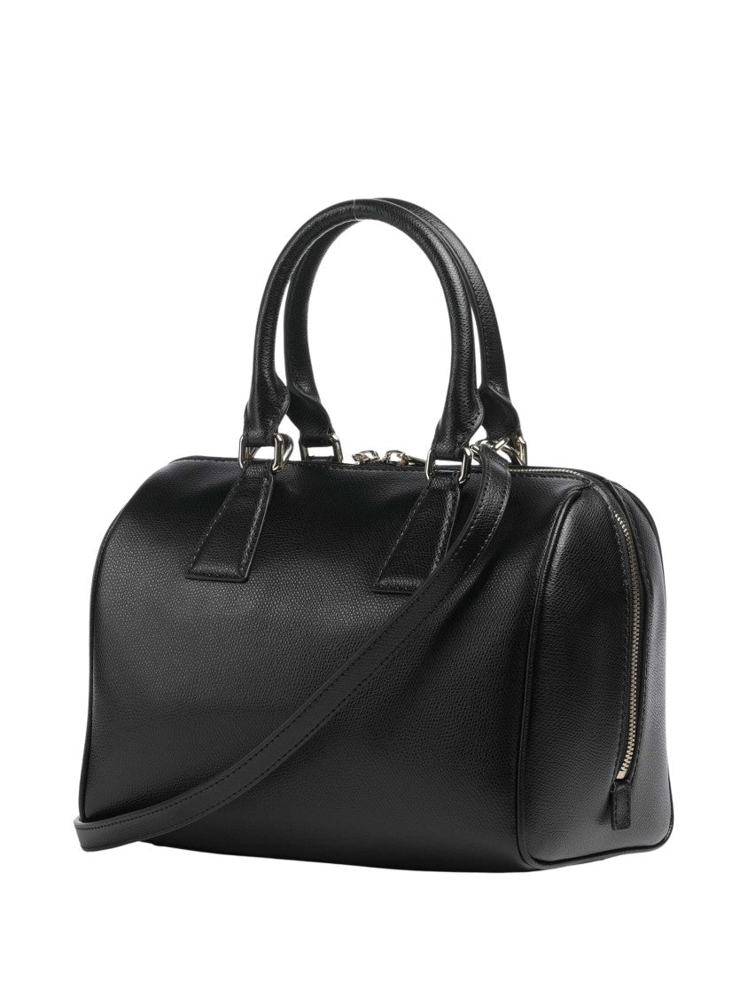 Furla Rectangular Black Shoulder Bag With Gold-Colored Fittings
