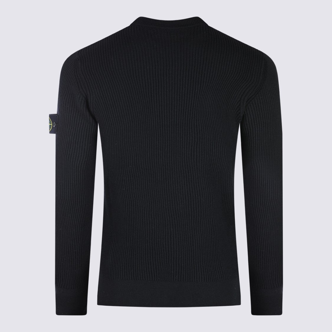 Stone Island Ribbed Knit Sweater With Classic Crew Neckline And Branded Patch