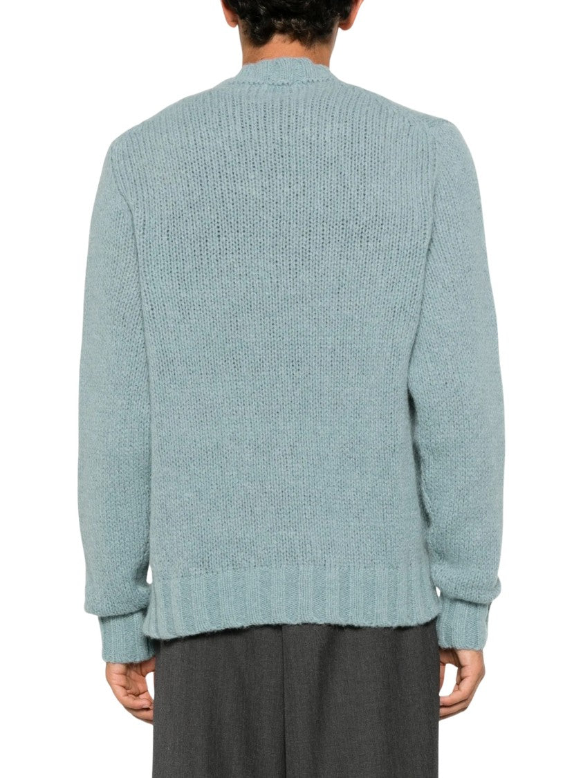 Doppiaa Blue Chunky-Knit Crew-Neck Sweater