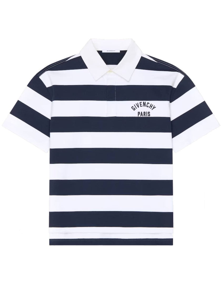 Givenchy Bold Stripe Short-Sleeve Polo With Classic Collar