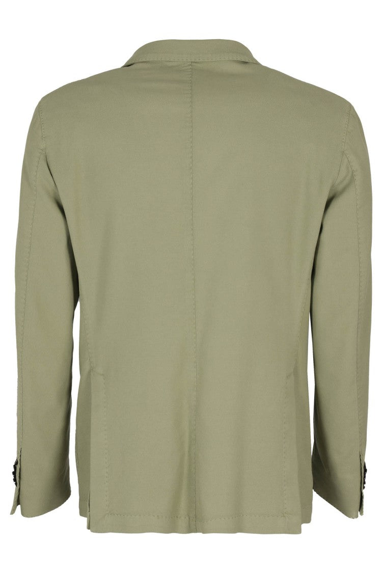 L.B.M. Single-Breasted Green Lyocell And Cotton Jacket