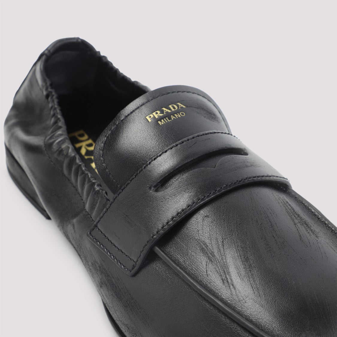 Prada Black Calf Leather Loafers